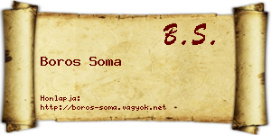 Boros Soma névjegykártya